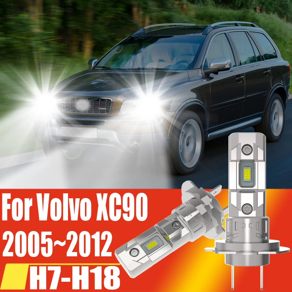 2pcs H7 LED svetlomet Canbus High -Power Car Žiarovka 6000K biele automatické hmlové svetlá motorbo turbo diódová lampa 12V pre Volvo XC90 2005 ~ 2012
