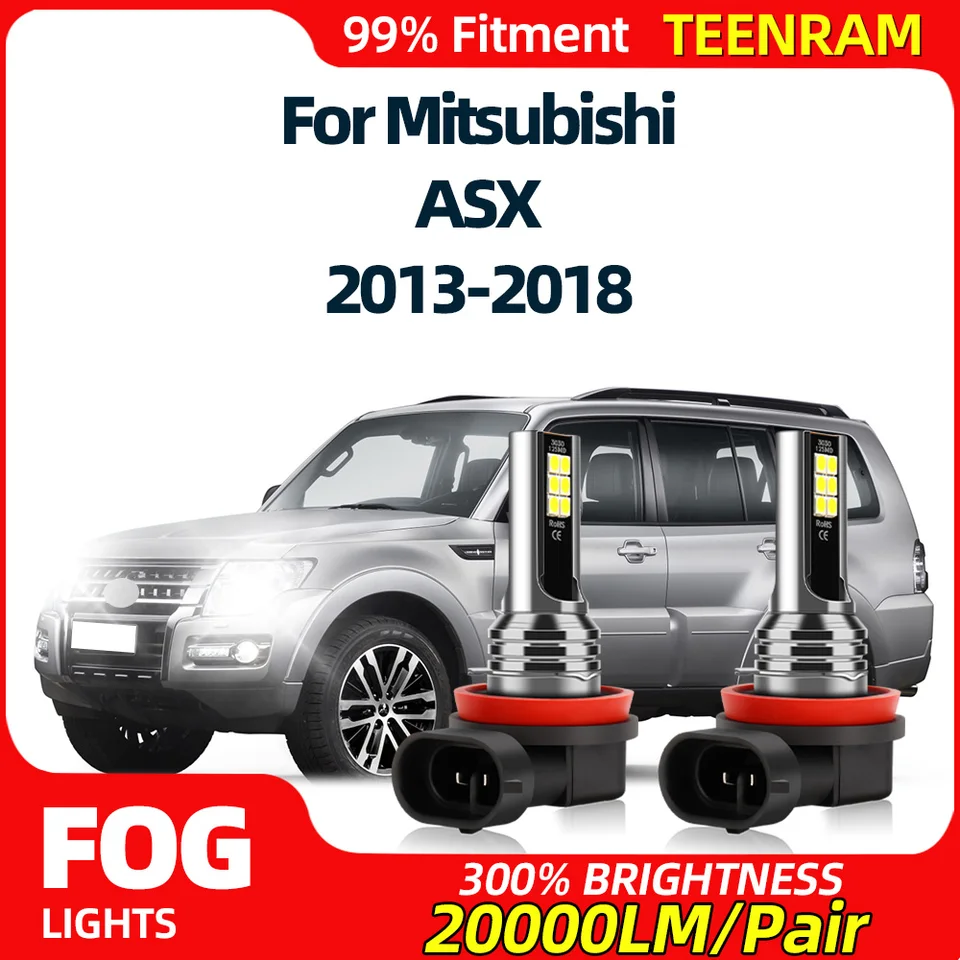 2pcs H8 H9 H11 Automobilové hmlové svetlá žiarovky 20000LM Super Bright Fog Lamps 12V pre Mitsubishi ASX 2013 2014 2015 2016 2016 2017 2018