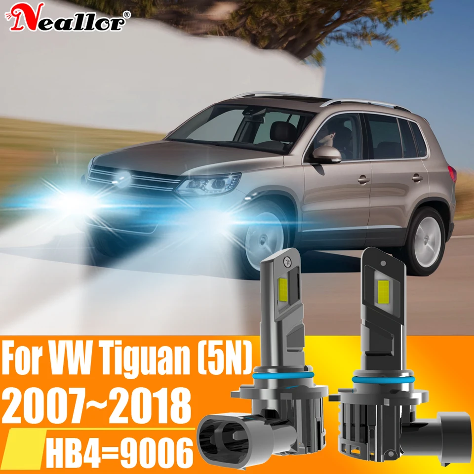 2pcs HB4 9006 LED FOG Hmlová svetlo Canbu Can CAR žiarovka Vysoký výkon 6000K XENON WHITE SLEDNET DIODEL LAMP 12V 55W pre VW TIGUAN 5N 2007 ~ 2018