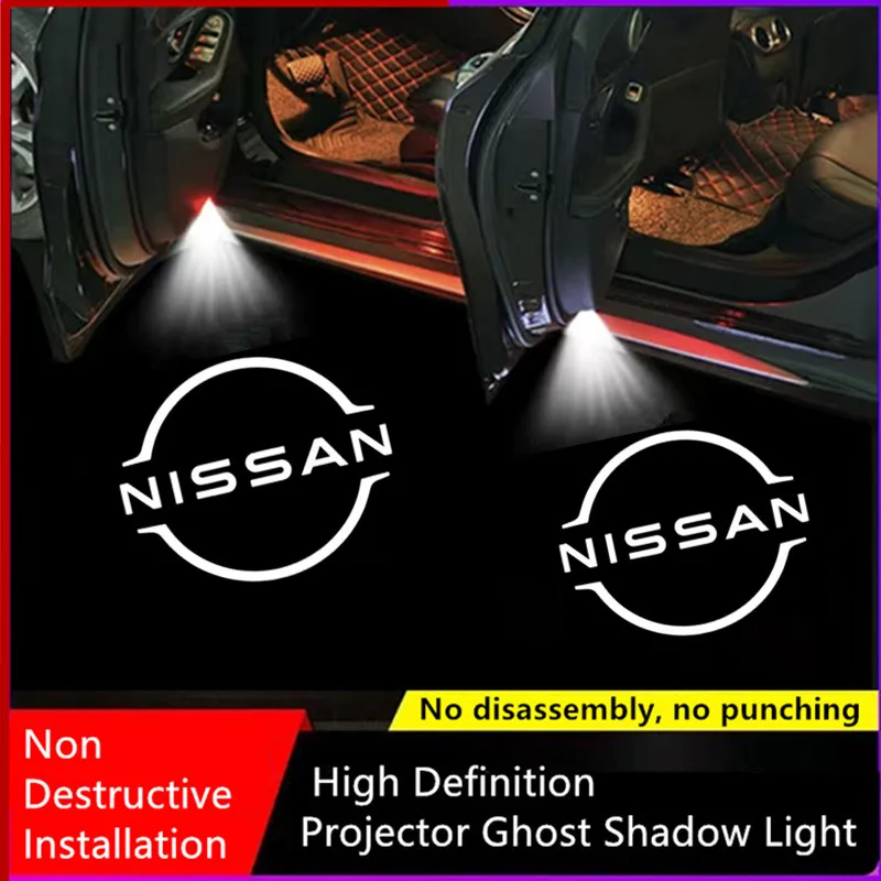 2pcs HD Dvery Auto LED Uvítacie laserové projektor Logo Duch Shadow Wireles Svetlo pre Nissan Altima 2005-2016 2017 2018 2019 2020