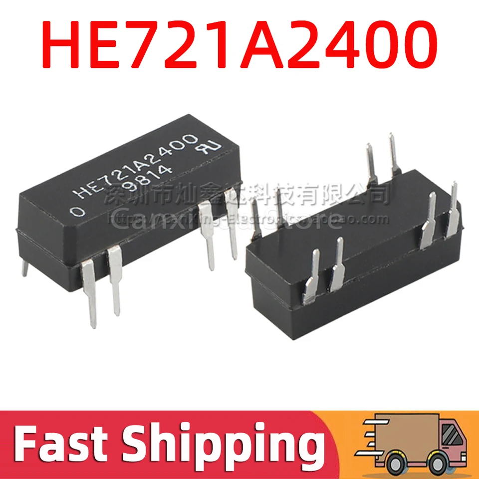 2pcs HE721A2400 DIP8 REED Relay 24V 1A 10W Normálne otvorené podpisové pól THOW HOUD SPST HE721A2400