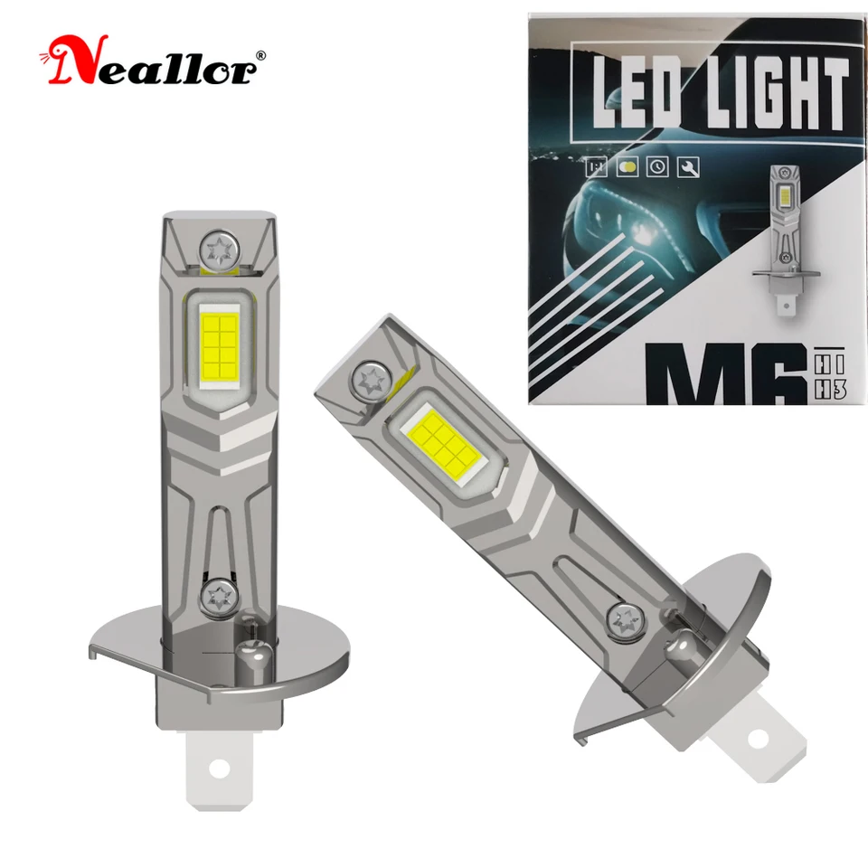 2pcs High -Power H1 LED žiarovky LED žiarovky Super svetlý výkonný adaptér Vyžaduje sa Turbo Diode White Moto Fog Light 12V 55 W DRL