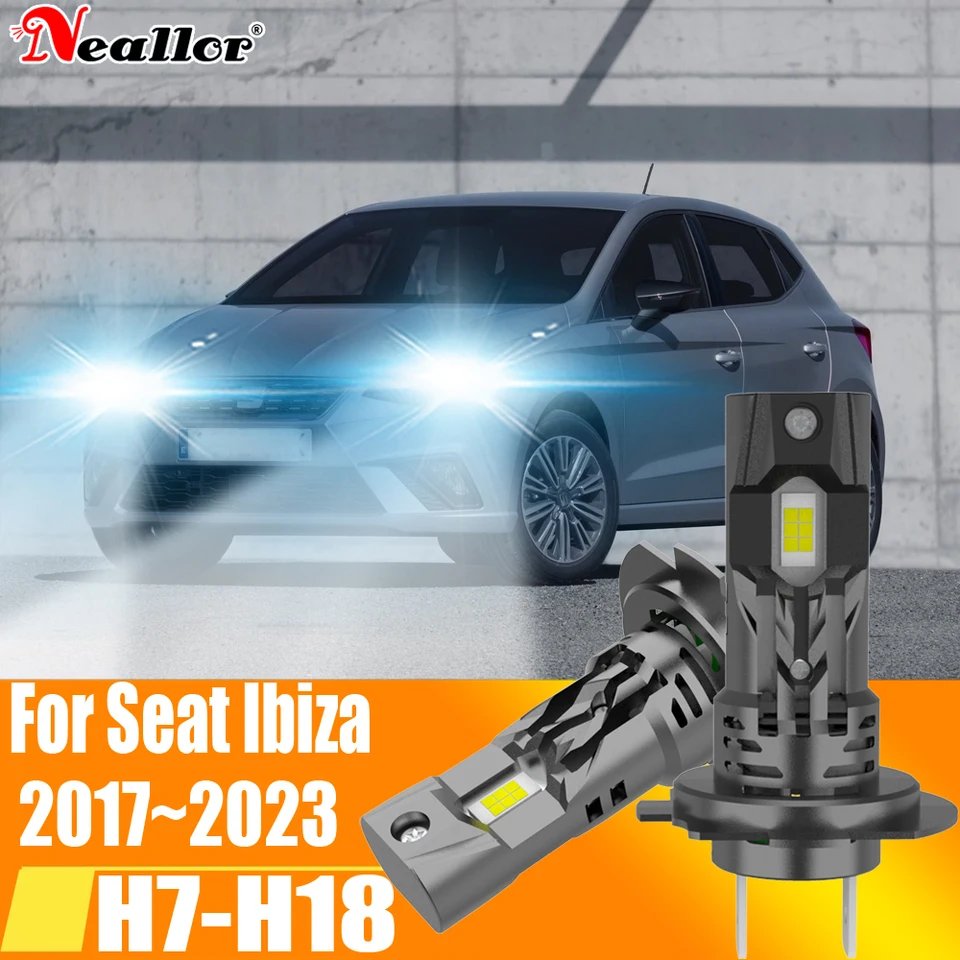 2pcs High -Power H7 LED svetlomet Canbus bez chyby H18 Automobilka 6000K biele svetlo Moto diódová lampa 12V 55W pre sedadlo Ibiza 2017 ~ 2023