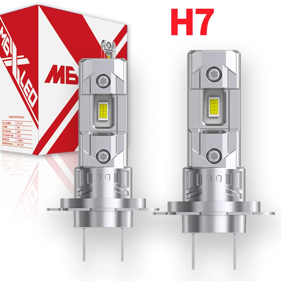 2pcs High -Power H7 LED žiarovky LED žiarovky Super svetlý výkonný adaptér Vyžaduje sa Turbo Diode White Moto Fog Light 12V 55W H18
