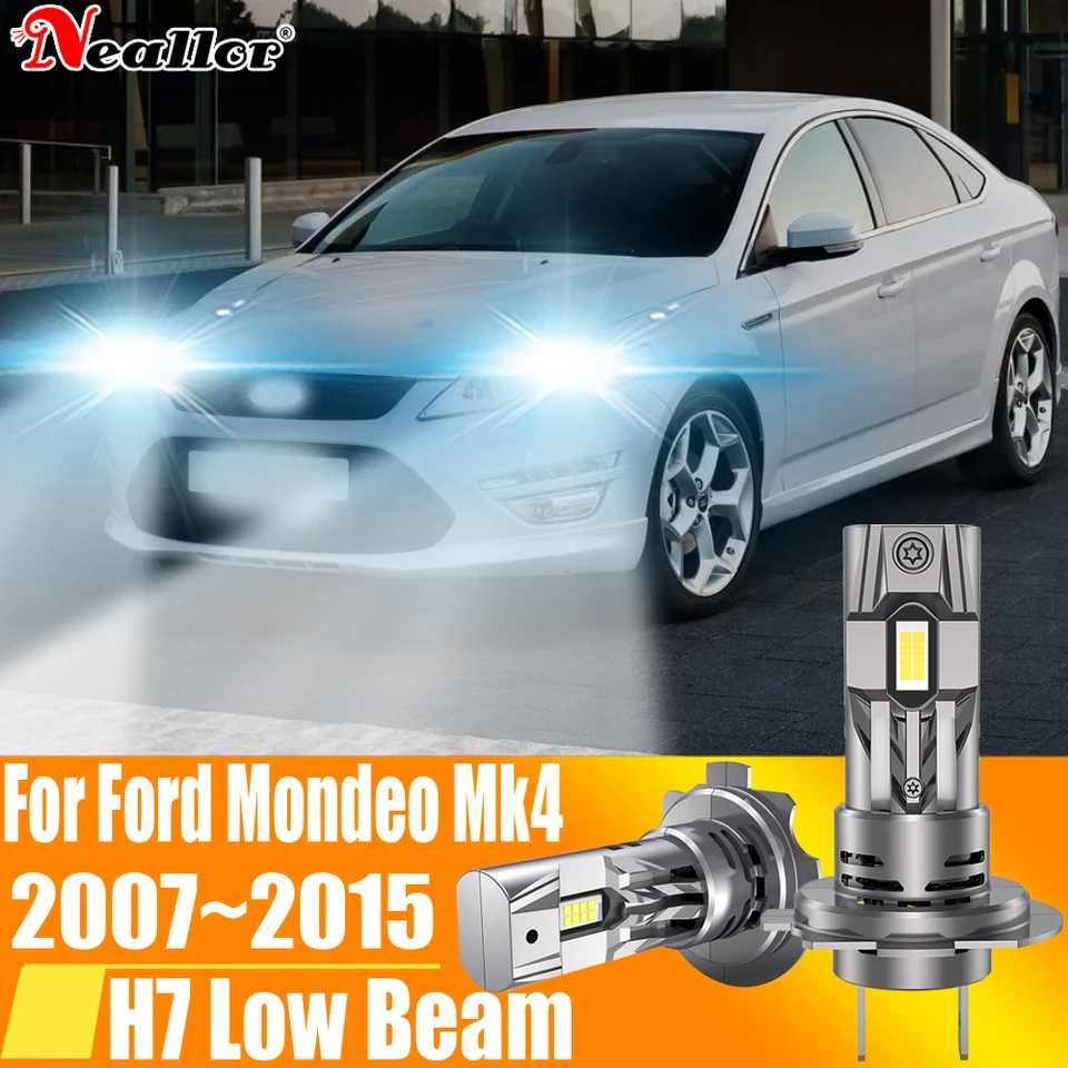2pcs High -Power H7 LED žiarovky LED žiarovky Výkonný Adaptér NIE JE POTREBNÝ H18 TURBO HAMPA LAMPA 12 V 55W pre Ford Mondeo MK4 2007 ~ 2015