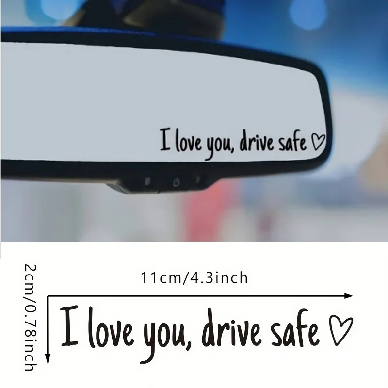 2pcs I Love You Drive Bezpečné zrkadlo, nálepky na spätné zrkadlo nálepky pre ženy pre ženy, vtipné roztomilé vinylové auto zrkadlové obtisky darček