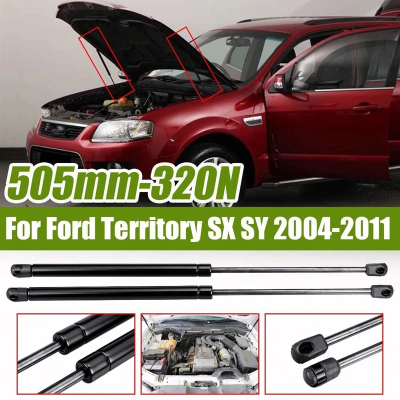 2pcs kapota plynových šokov podpora výťahu 505 mm 320n hriadeľ pre Ford územie SX SY 2004-2011