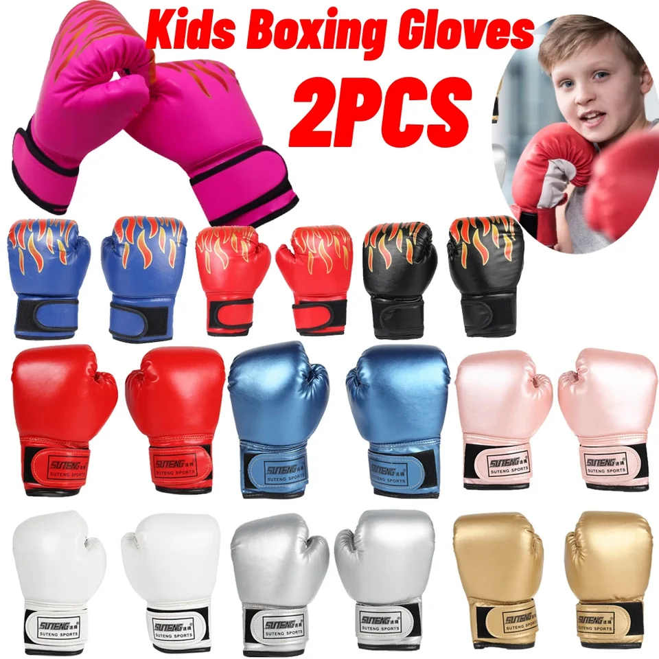 2pcs Kids boxerské rukavice pu kožu kožené bojové rukavice dierovacia taška kickbox thajské rukavice profesionálne pre deti výcvik detí