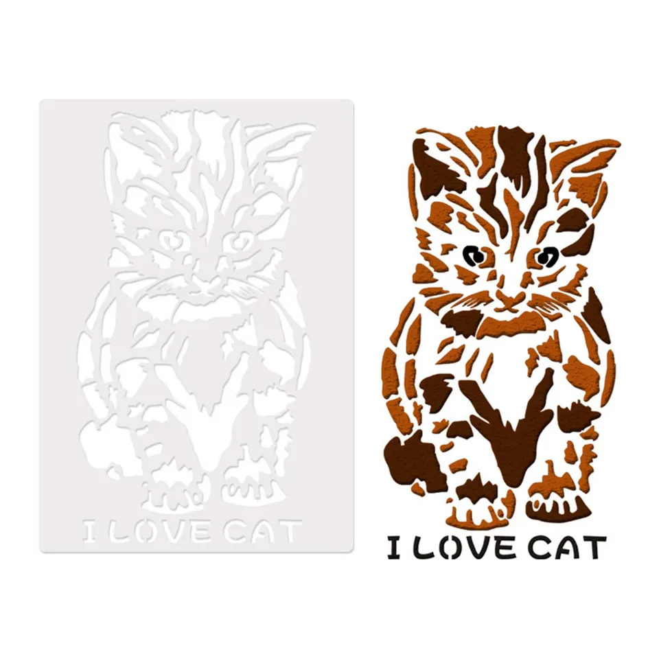 2pcs Kids Craft Animal Stencils Opätovne použiteľná umelecká maliarka šablón pre domácich majstrov