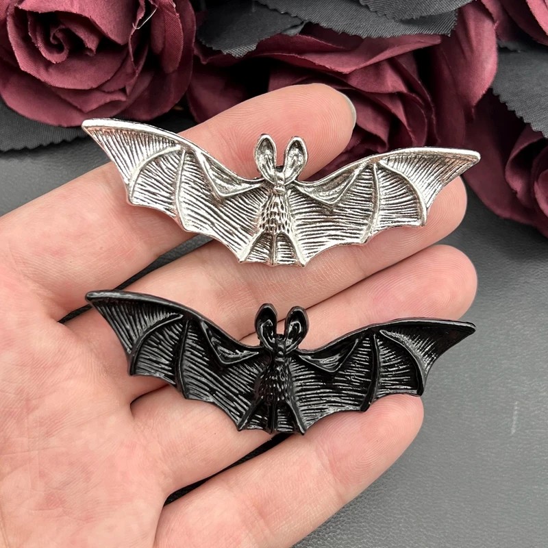 2pcs kúzla veľké netopiere upír dracula link Connector 76x26mm starožitné strieborné prívesky