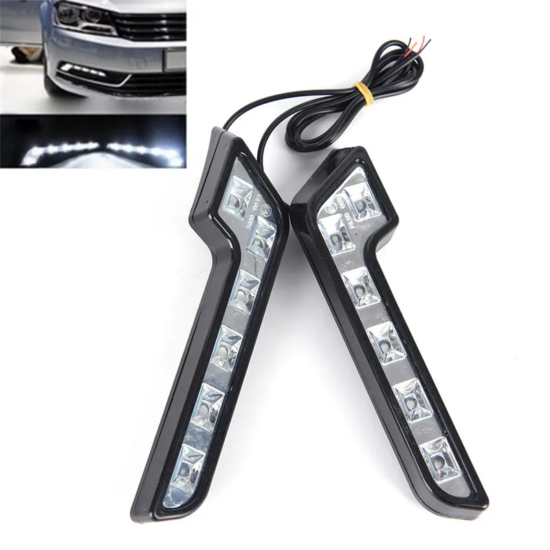 2pcs L v tvare Univerzálne šialenstvo s kapacitou vozidla s kapacitou 12 V 12V DNL DENNE RUNGING SVETLO Kit STYLING