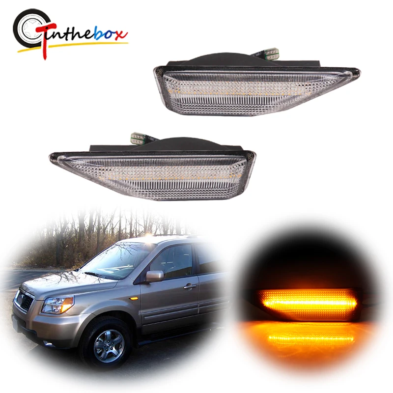 2pcs LED auto predný nárazník bočné značky Otočenie signálnych svetiel pre 2006-2008 Honda Pilot Fender Fender Fender Light Parking Light 12V