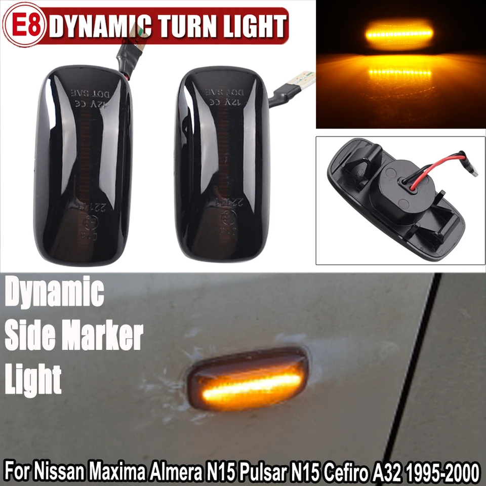 2pcs LED bočné markerové lampa Otočenie svetla Signál pre Nissan Maxima ALMERA PULSAR N15 CEFIRO A32 1995-2000