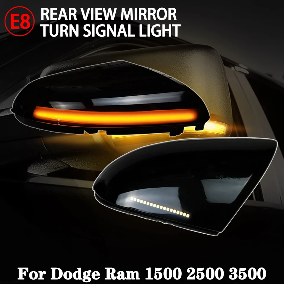 2pcs LED bočné spätné zrkadlo Dynamický indikátor blinker svetlo Zadné zrkadlo Zrkadlo Signálne svetlo pre Dodge RAM 1500 2500 2009-18