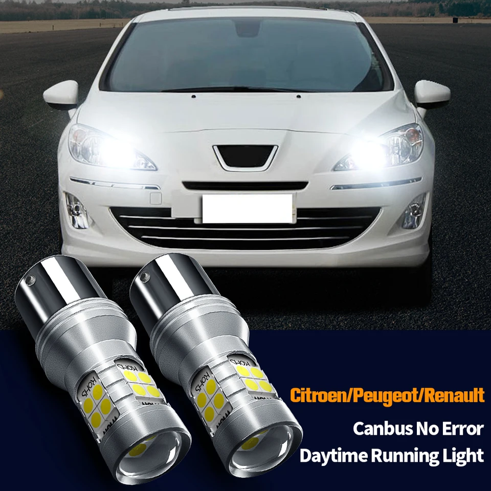 2pcs LED denné svetlo svetlo DRL žiarovka žiarovky Canbus P21/5W 1157 Bay15D pre Citroen DS4 Peugeot RCZ 408 308 Renault Kangoo