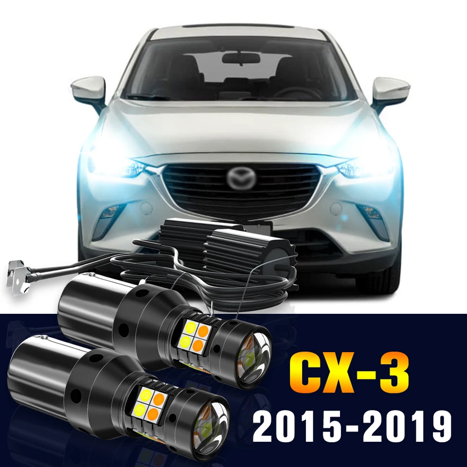 2pcs LED Dual Mode Turn Signal+Denné svetlo Light DRL Lamp pre Mazda CX3 CX-3 CX 3 2015-2019 2016 2017 2018 Príslušenstvo