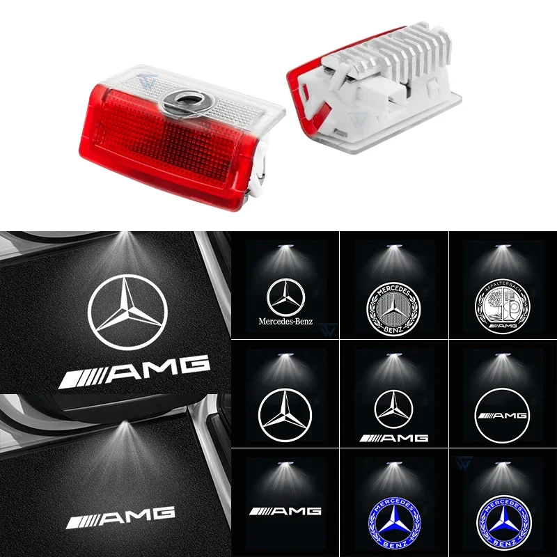 2pcs LED dvere automobilu HD laser projektor Lights Dvere Uvítacie lampa pre Mercedes Benz Ace GLC GLA GLE W205 W212 W213 X253 X156 W166