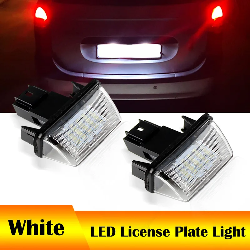 2pcs LED number vozidla LIPSICKE SVETLI SLAVY LAMPS Biele pre Peugeot 206 207 306 307 308 406 407 5008 Partner pre Citroen C3 C4 C5