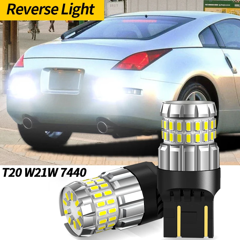 2pcs LED reverzné svetlo Blub W21W 7440 T20 Canbus Backup Lamp pre Nissan 350Z 2003-2009 Poznámka Teana Terrano X-Trail T31 2007-2013