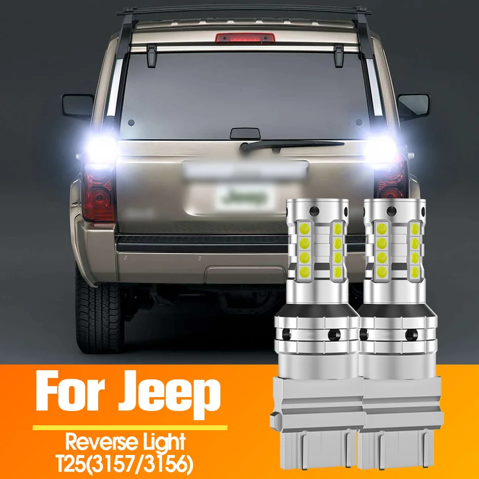 2pcs LED reverzné svetlo záložné žiarovky Canbus 3157 3156 P27/7W T25 pre Jeep Cherokee XJ Commander 2005-2010 Grand Cherokee