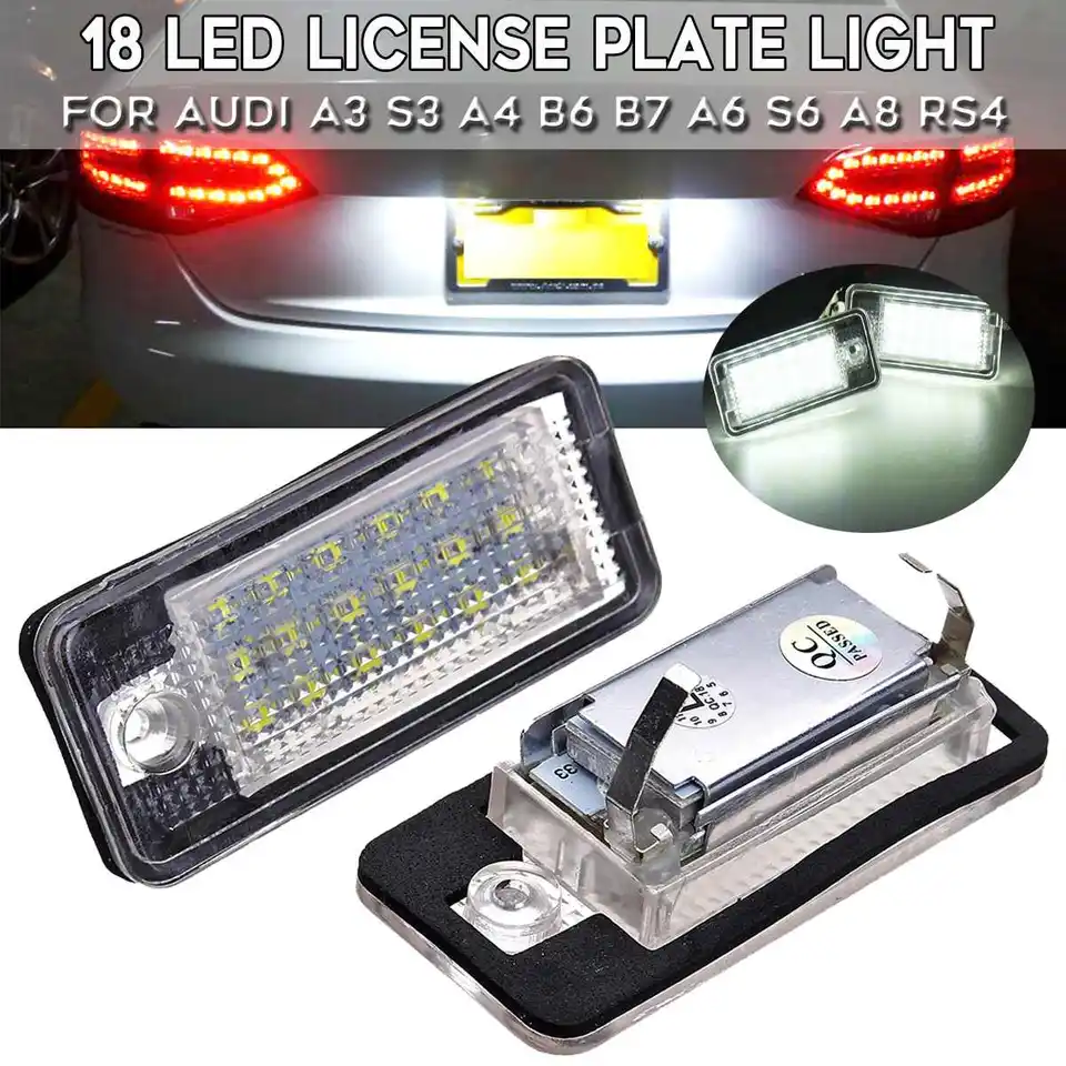 2PCS Licencia Number Light Light 18led Chym Free pre Audi A3 S3 A4 B6 A6 S6 A8 RS4 8E0807430A 8E0807430B 8E0943021B 8E094302