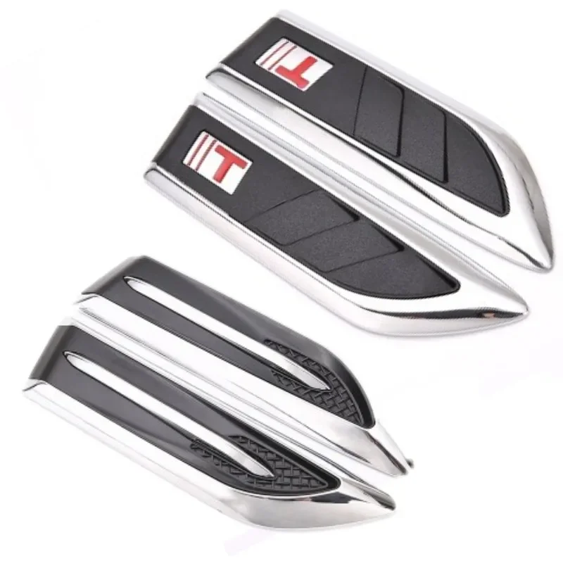2pcs/lot 3D nálepka auto kapota Chrome mriežka žralok žiabre simulácia Vzduch Vet Auto Exteriér dekorácie chrómové stylingové nálepky