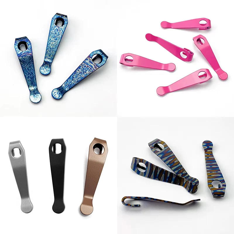 2pcs/lot titánový zliatlivý zliatin z zliatiny noža Spätný klip vreckovej svorke pre Spyderco para 3 ľahký autonómia draka Watu sirény