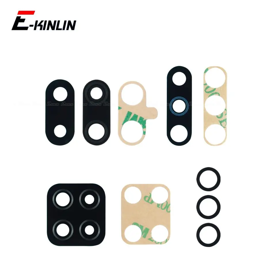 2pcs \ Lot Zadná zadná kamera šošovky sklenené diely so lepiacim lepidlom pre Samsung Galaxy M02 M12 M32 M42 5G M10 M20 M30
