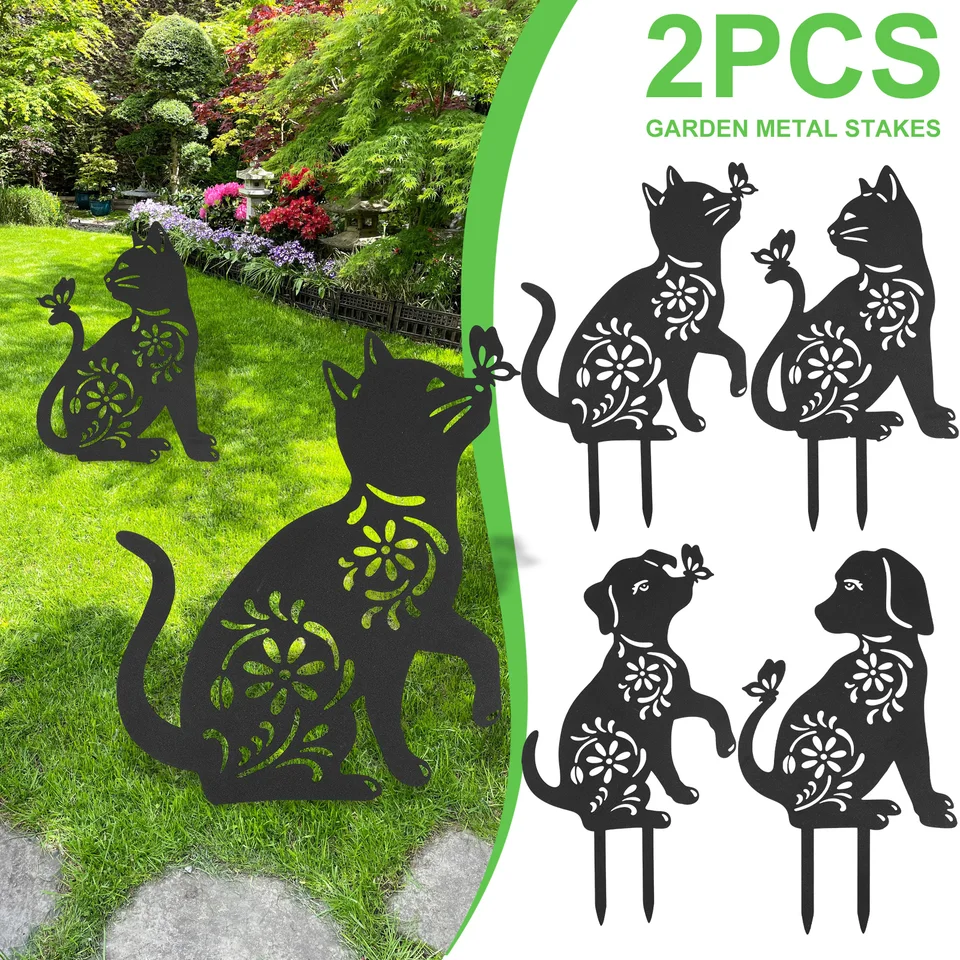 2pcs Metal Garden Animal Sochy Dekoratívna simulácia
