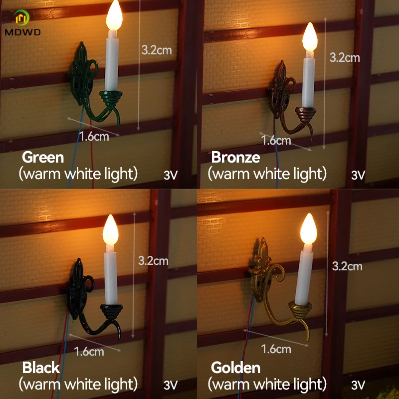 2pcs miniatúrna simulácia európsky nástenný lampa Model butikovej nástennej lampy piesok stol