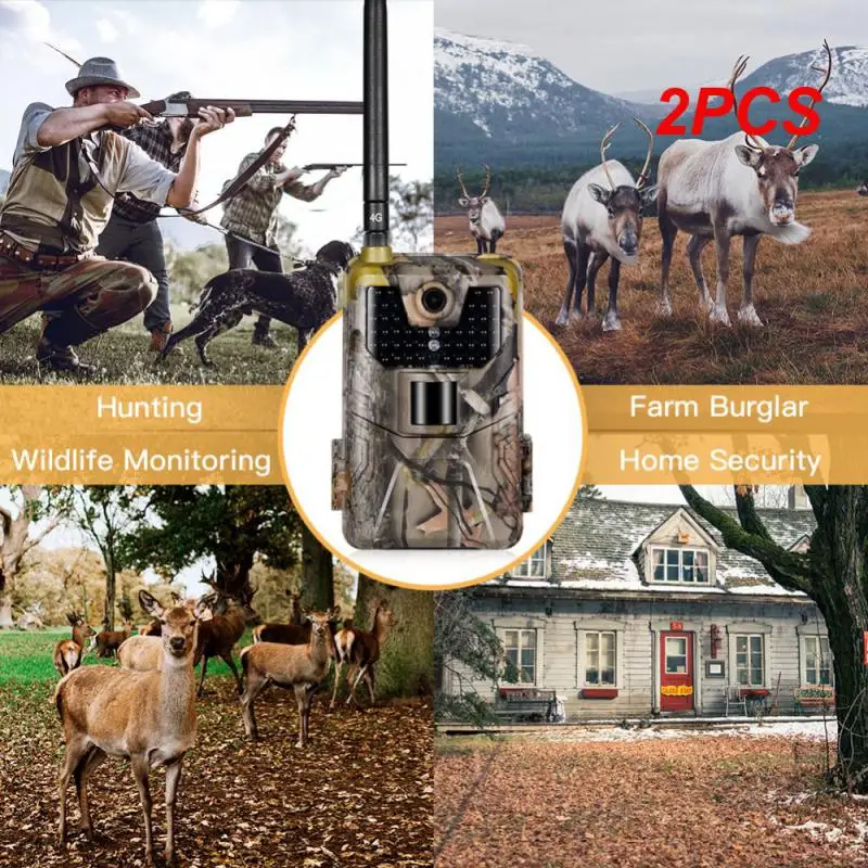 2pcs MMS SMTP Trail Camera E -mail E -mail Lovecké kamery Cellular Wireless 20MP 1080p Night Vision Photo Trap HC900M