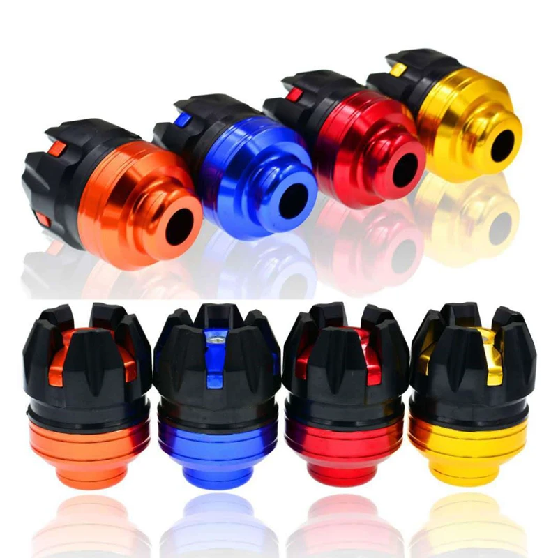2pcs Motocykel predný zadný zadný vidlicový kolesový chránič proti falšovaniu rámu Slider Protector Chráni motocykla ochrana motokrosu