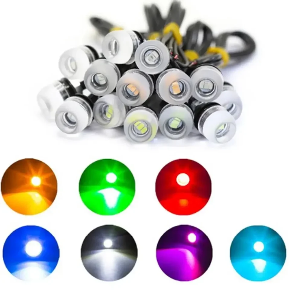 2pcs motocyklová LED skrutka skrutka LED skrutka TACK LISKET SMD SMD AMBER ELAGLE EYE 3SMD 5630 LED vozidlo DRL DENNÝ RUNGING HADICKÝ SIGNAL