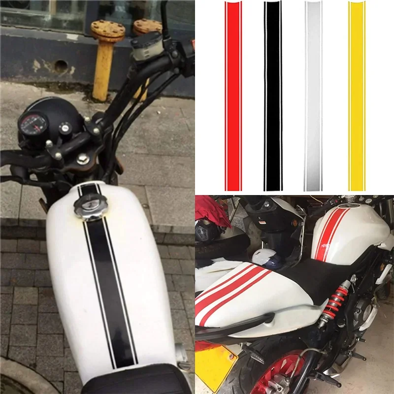 2pcs motocyklová nádrž na nálepku na nálepku na pruhy vodotesné palivové plyn