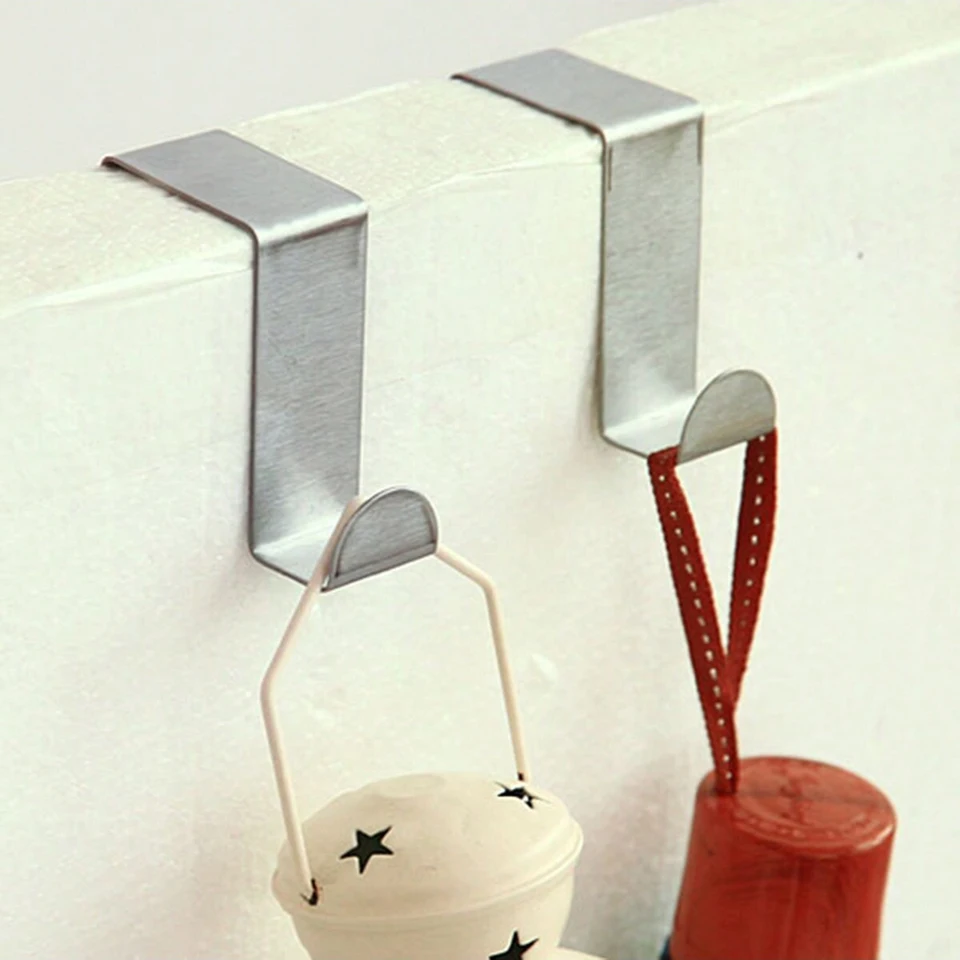2pcs-multi funkčný háčik na dvere, háčik z nehrdzavejúcej ocele, kuchynská skrinka, oblečenie, vešiak na domáce odevy, Drsenderwall Toweldoor Hookkey Dolderwall