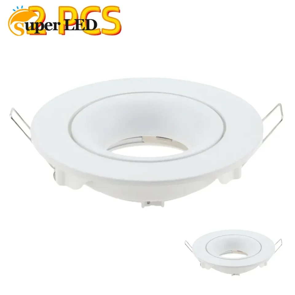 2pcs nastaviteľný držiak na zliatinu zintenzívneho zinočnatého držiaka GU10 MR16 MR16 Základná svietnika biely čierny priemer 105/110 mm rezaný otvor 85 mm