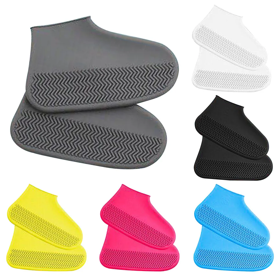 2pcs nepremokavé nekĺzavé silikónové topánky Vysoko elastické unisexové dažďové topánky odolné