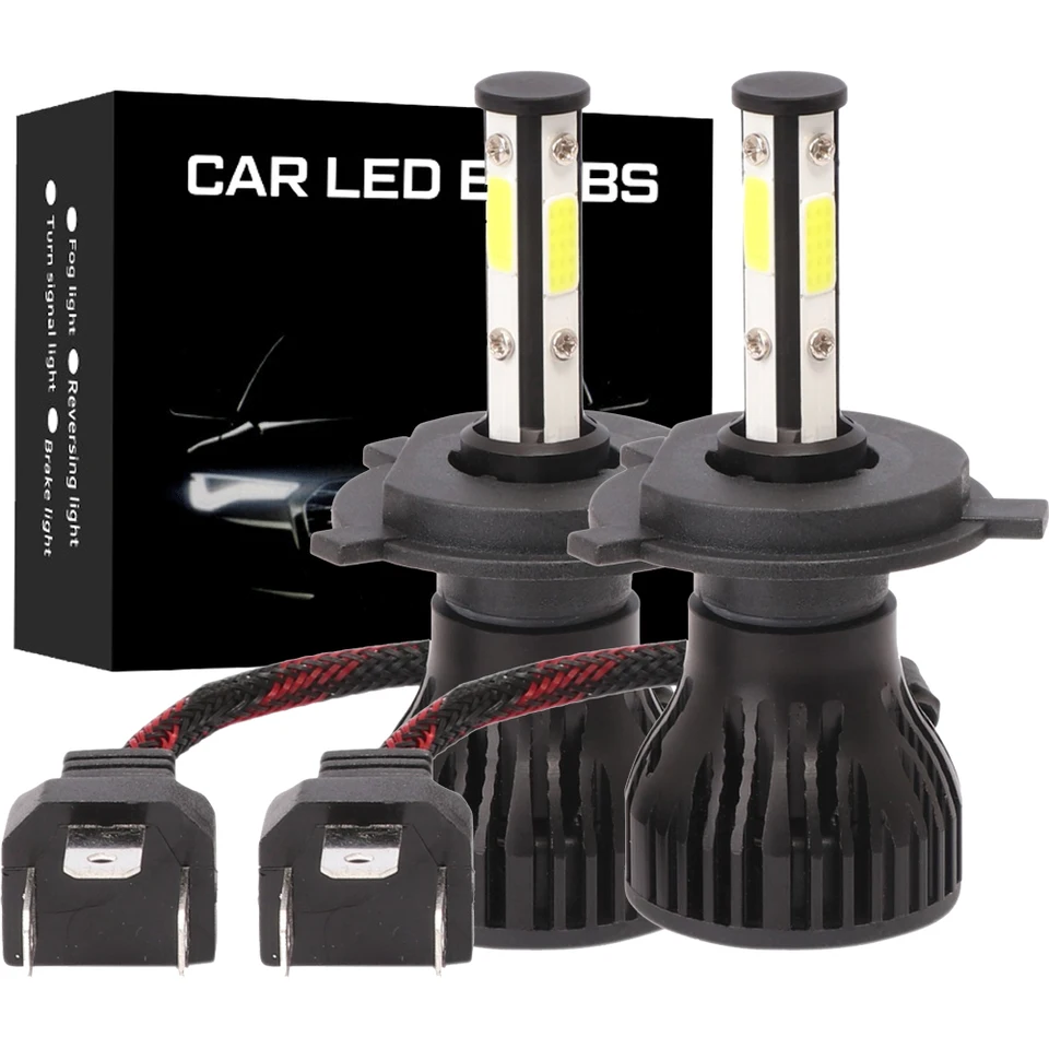 2pcs Nové 4 strany LED 6500K H11 H4 H7 H8 H9 9004 9005 9006 9007 LED žiarovky Automatické LED LED LED LED HB3 HB4 HB5 HBB5 NA