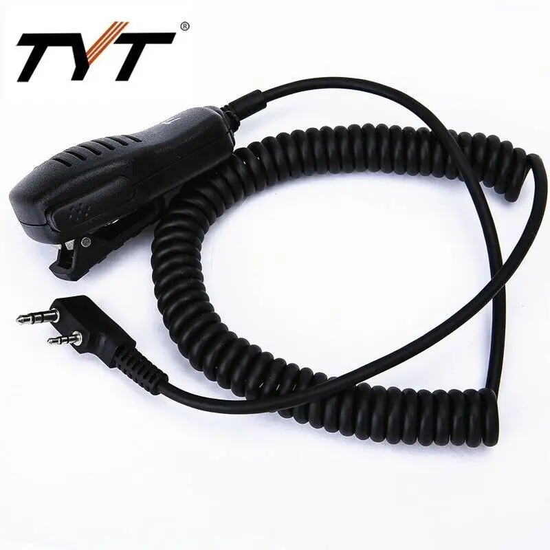 2pcs nový 2pin ptt mikrofónový mikrofón pre rádio walkie talkie tyt/tytera dm-uvf10 baofeng UV-5R UV-82 888S