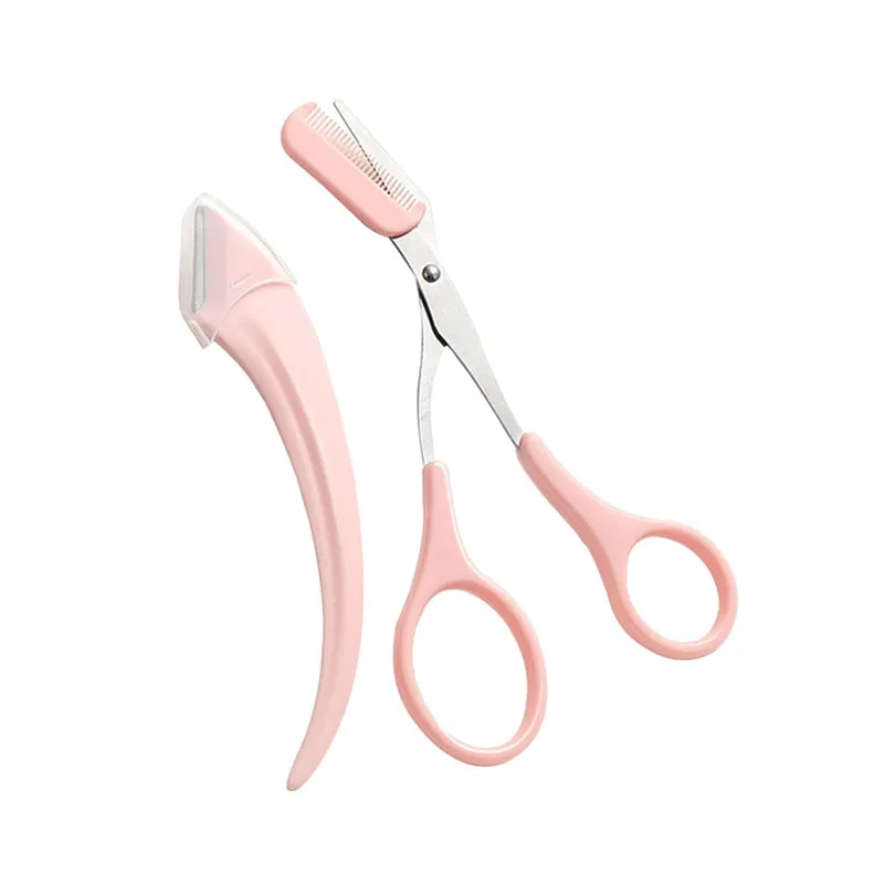 2pcs Nožnice na obočie s hrebeňom, profesionálna presná sada obočia, obočie Razor Beauty Tool pre ženy Men