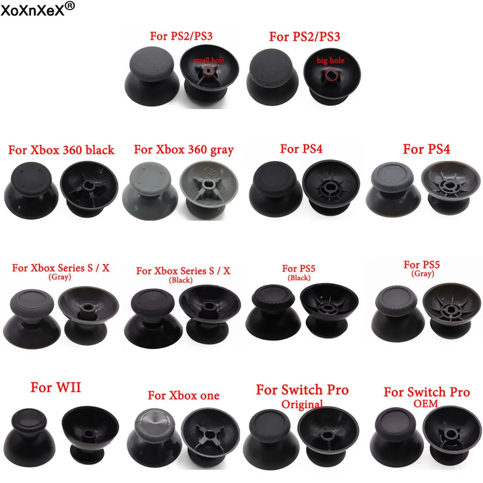 2pcs náhradný ovládač Analógový palec palcovej palice hurové uchopovacie kryt kryt pre PS2 PS3 PS4 Pro Slim PS5 Opravy Part Gray