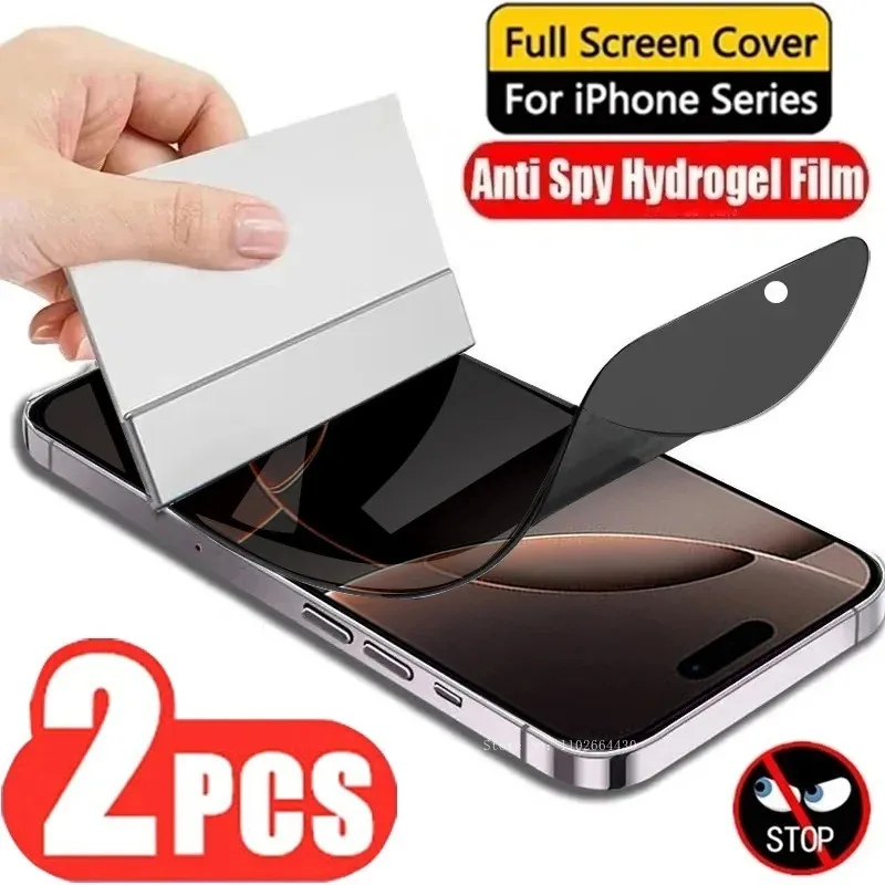2pcs ochranár obrazovky ochrany osobných údajov pre iPhone 16 15 14 13 12 11 Pro Max Mini Hydrogel Film pre iPhone 16 15 14 7 8 plus xs xr film