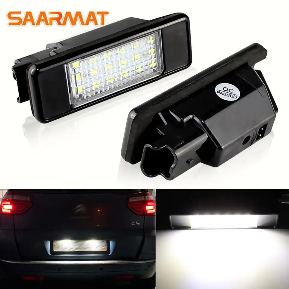 2PCS Plug and Play Car zadná poznávacia značka Svetlo auto Taillight 18SMD LED licenčné číslo LAMP pre Citroen C2 C3 C4 C6 C8 C8 DS3