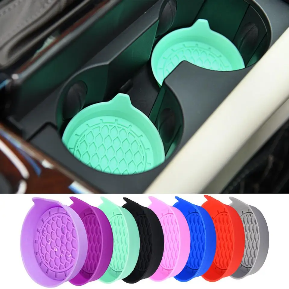 2pcs pohár automobilov držiak na držiak na nekĺzanie vložky na držiak, silikónová izolácia podložka Doplní príslušenstvo Coaster Coaster Interiér zabránenie traseniu E7C7