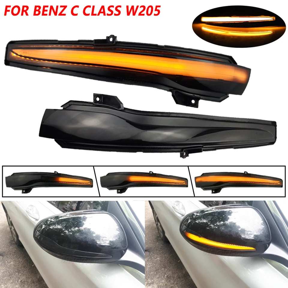2pcs pre Benz GLC triedy X253 E Class W213 2016-2018 LED Dynamické dojaté signálne bočné zrkadlo blikajúce svetlo Zopakovanie Light Light Linker Blinker