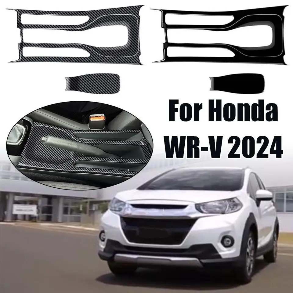 2pcs pre Honda WR-V WRV 2024 2025 ABS uhlíkové vlákno stredná konzola Ruka Ráme Rámový obrus obklad ručnej brzdovej nálepky STYLING STYLING
