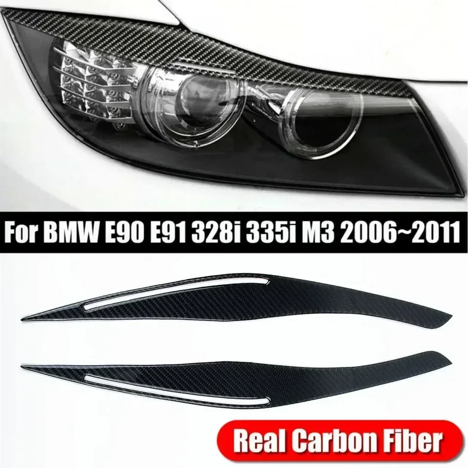 2pcs pre kryt očných očných viečok pre obočie s uhlíkovými vláknami pre E90 / E91 3 série 4-dvere pre E90 Sedan 2009-12