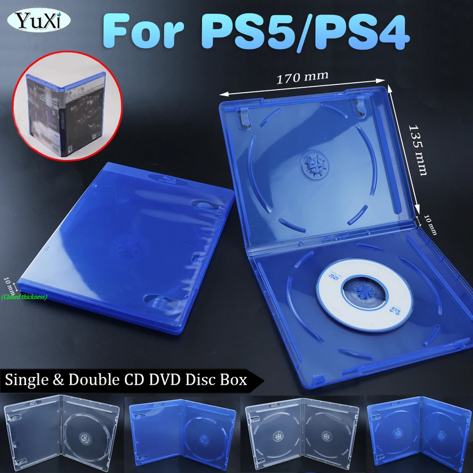 2pcs pre PS5 PS4 CD DVD DVD Disparent Box Case pre PlayStation 4 Herný disk CD Discs Storage Ochraná schránka