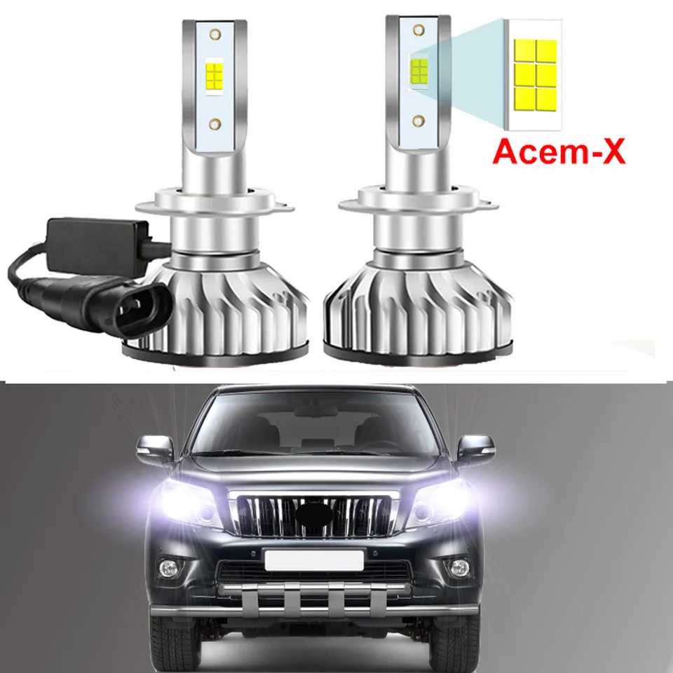 2pcs pre Toyota Land Cruiser Prado 150 Series 2009-2021 LED žiarovky LED svetlomety vysoký nízky lúč (iba fit originálny je halogén)