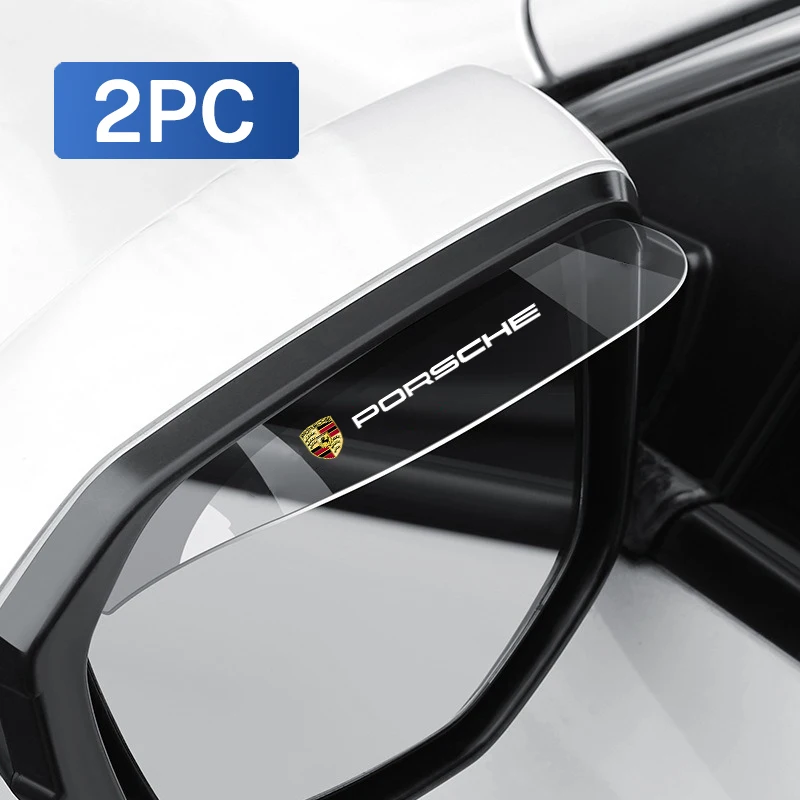 2pcs Priehľadné auto spätné zrkadlo dažďové obočie Dážď Dážďov pre Porsche 911 Cayenne Carrera-GT 928 Panamera Boxster Macan 918